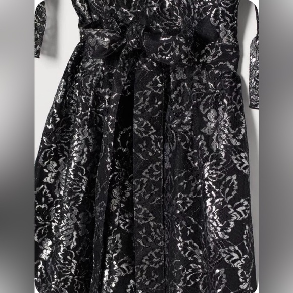 ❤️THE VAMPIRE'S WIFE X H&M MYSTIQUE LACE RUFFLE MINI DRESS BLACK SILVER SIZE S - Picture 6 of 12